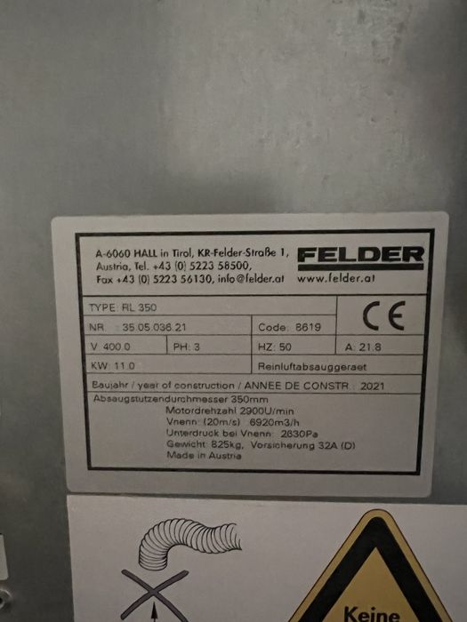 Odciag trocin Felder RL350