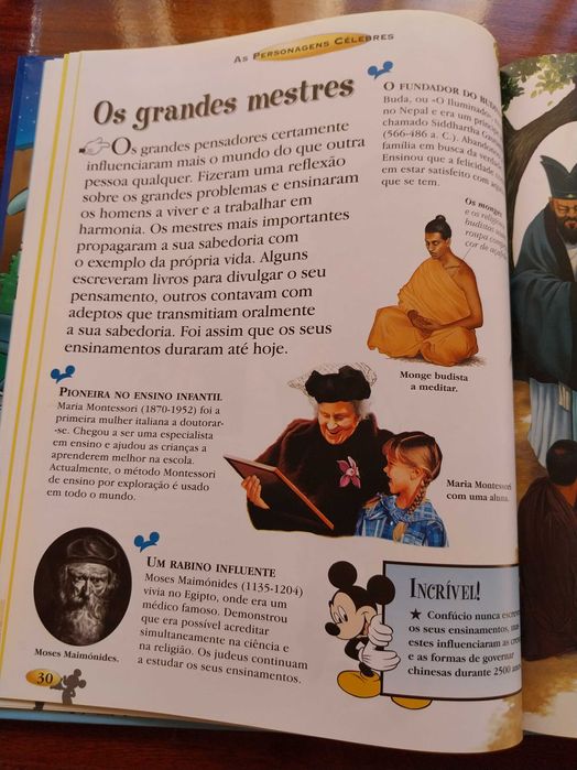 As Personagens Célebres - Disney, livro didático, em muito bom estado