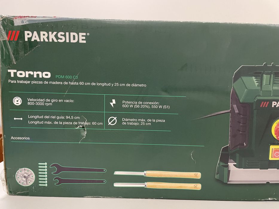 Токарный станок по дереву для заготовок (до 60см/Ø25см) 600Вт PARKSIDE