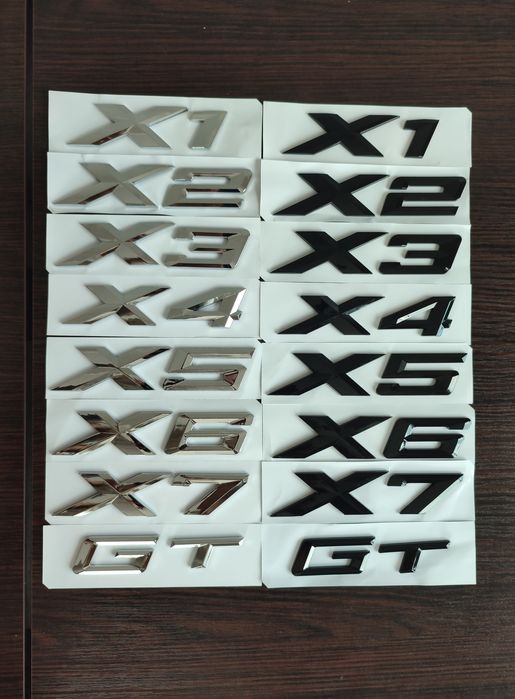 Шильдик емблема наклейка на багажник Bmw  Х1 X2 X3 X4 X5 X6 X7 GT