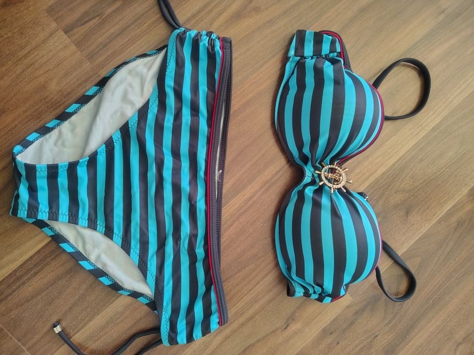 Strój kąpielowy niebiesko czarny M