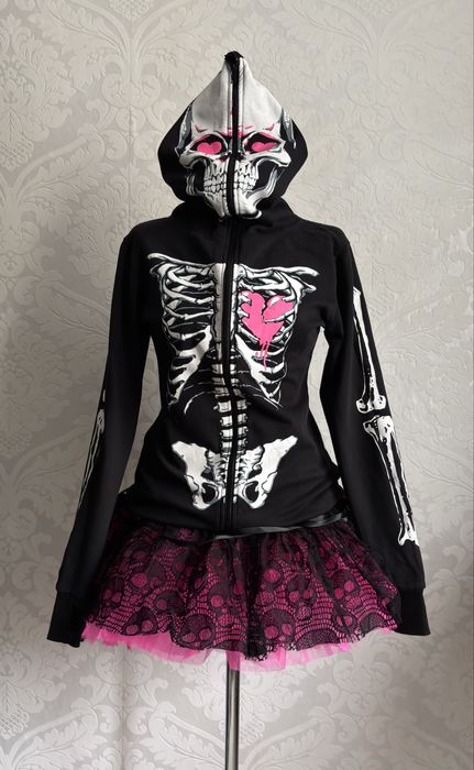 Bluza szkielet alt alternative emo scene y2k 2000s harajuku goth