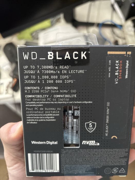 SSD NVMe WD Black SN850X 2TB gen4