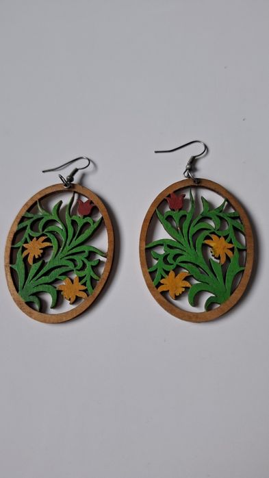 Kolczyki drewniane wiosenne