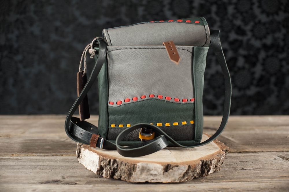 torebka unikatowa patchwork szara zieleń