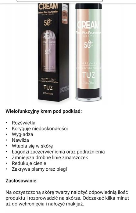 Krem BB oraz baza pod podklad - jasny