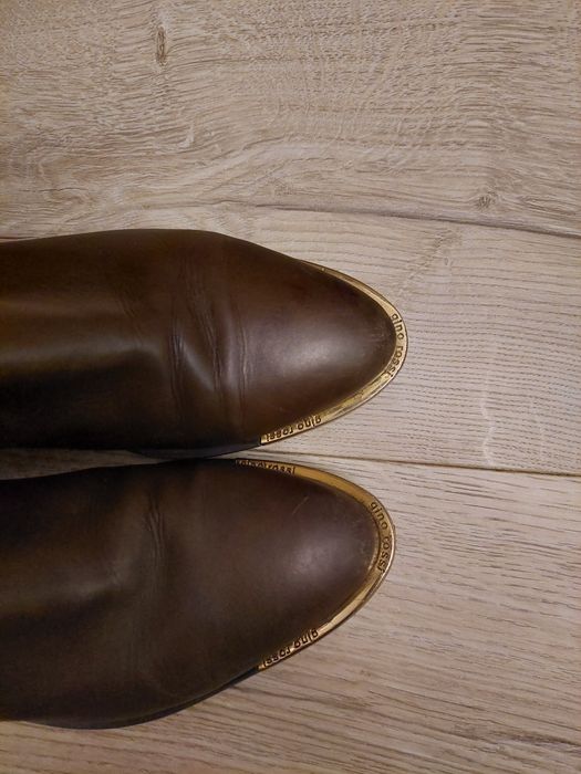 Gino Rossi kozaki brązowe oliwkowe khaki buty zimowe na jesień