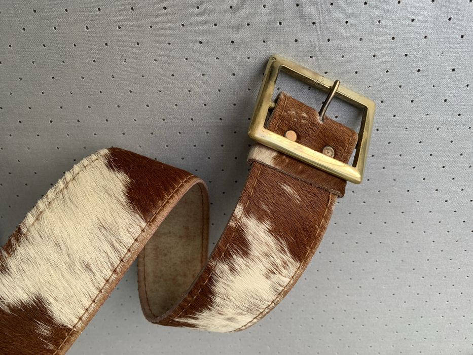 Cinto vintage pele de vaca genuino