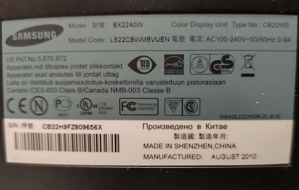 Monitor Samsung BX2240W