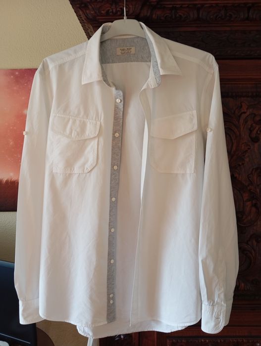 Camisa puro algodão L Zara