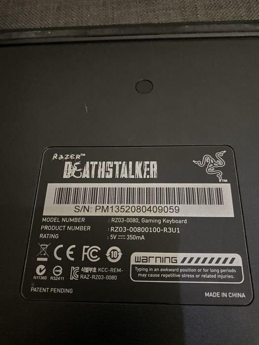 Клавиатура игровая Razer DeathStalker RZ03-0080