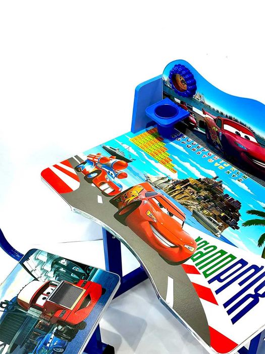 Дитяча регульована парта + стілець з принтом «Тачки», детская парта.