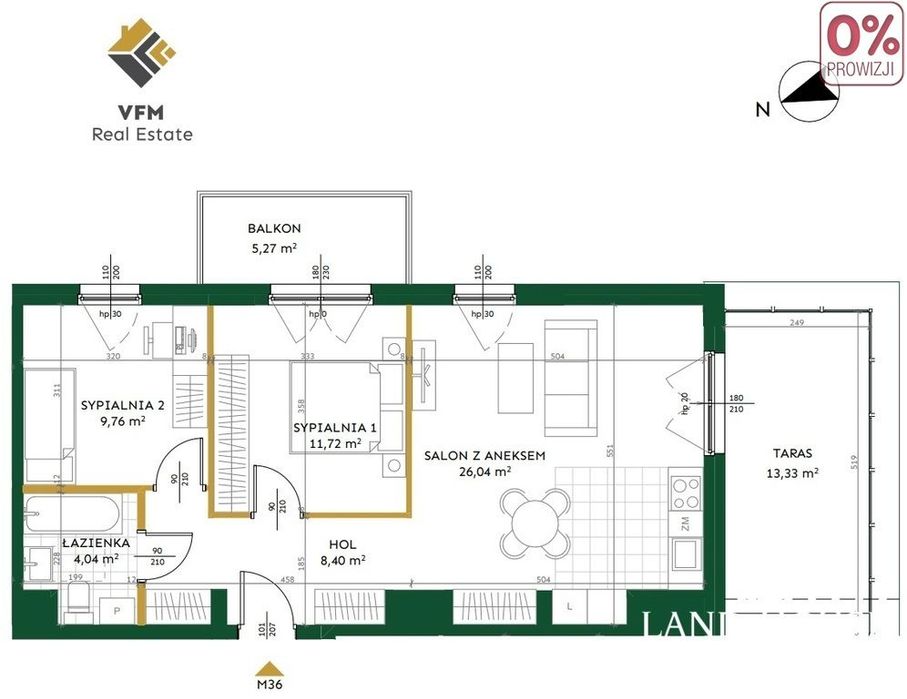 M3 60 m.kw. z tarasem i balkonem