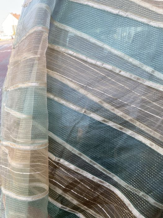 Organza zloto zielona material