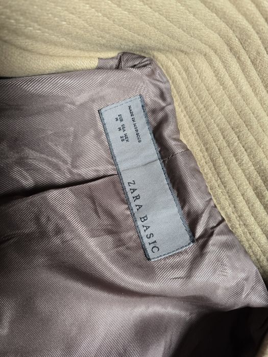 Zara płaszcz wełniany beżowy rozmiar M jesienny