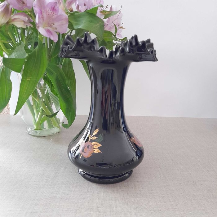 Wazon Bohemia czarne szkło