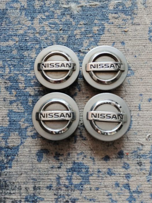 Dekielki alufelgi Nissan 54mm x 50mm oryginał srebrne chrom komplet