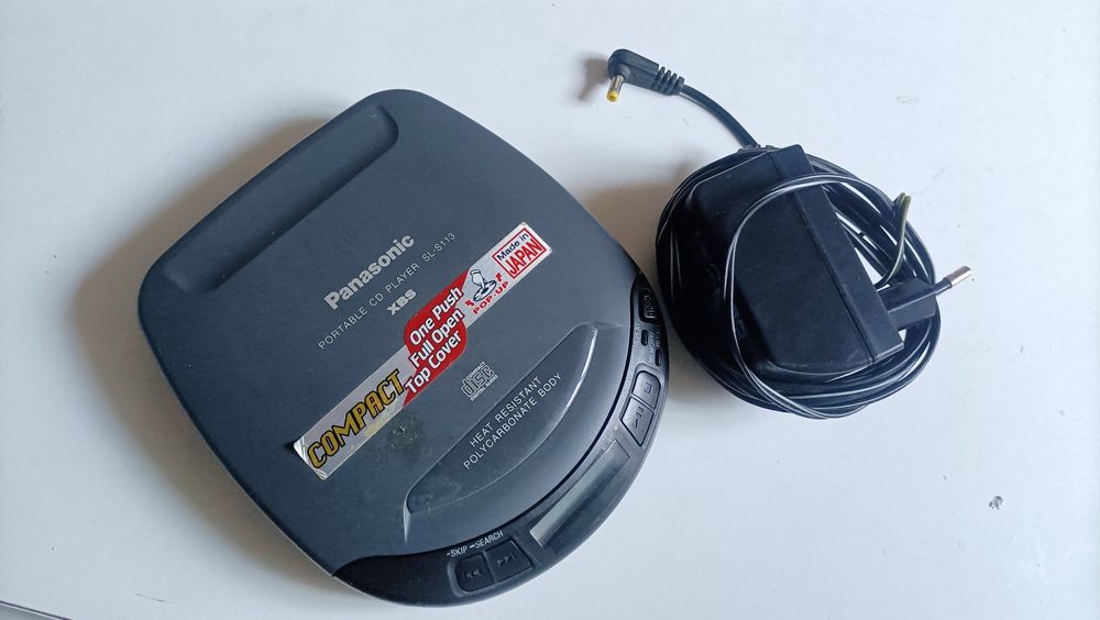 Leitor de CD portátil Panasonic SL-XBS Bass Dispositivo de Música Vint