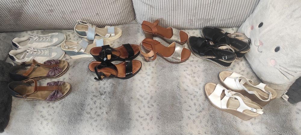 Paczka butów 8 par sandały buty koturny adidasy 40 Lasocki inne