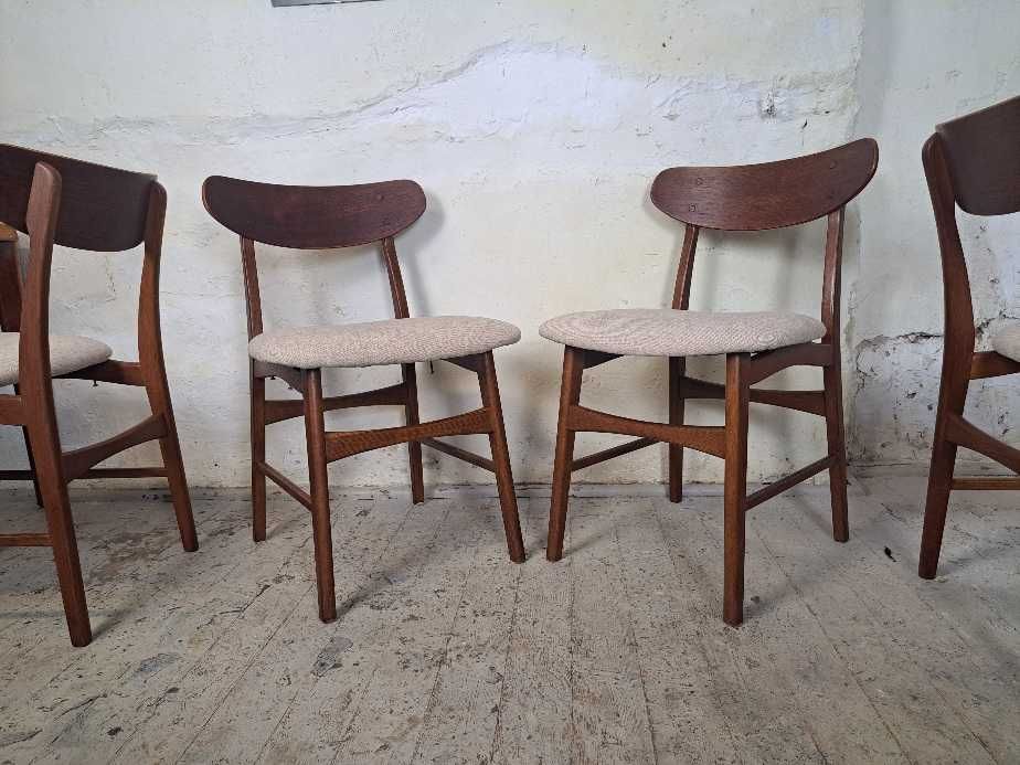krzesła duńskie, tekowe, mid century modern