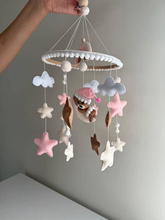 Дитячий мобіль у ліжечко | Ручна робота | Фетр | Музичний блок