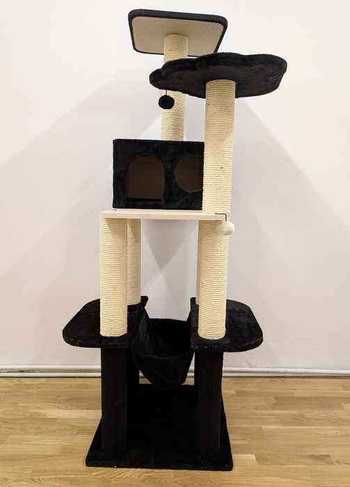 La Digue III Drapak Dla Kota Czarny 69x69x163cm DUŻY ZMODYFIKOWANY UŻY