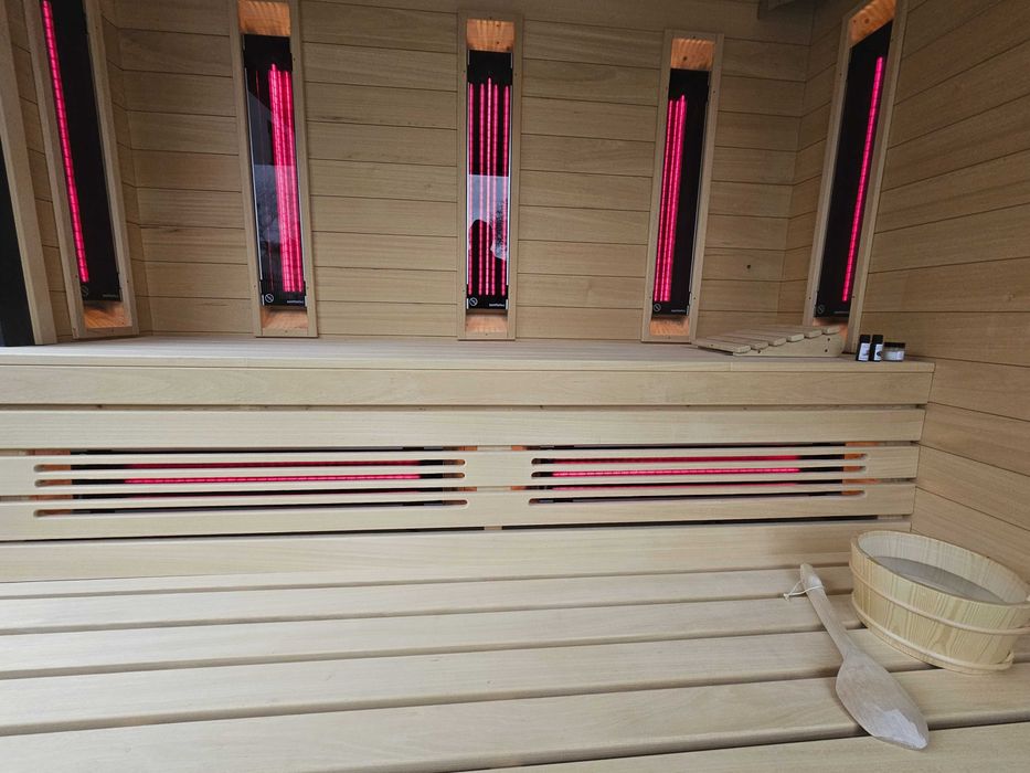 Sauna ogrodowa salon strefa spa jacuzzi