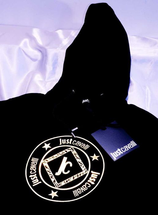 Just Roberto Cavalli bluza z kapturem L czarna Italy amiri dsquared2