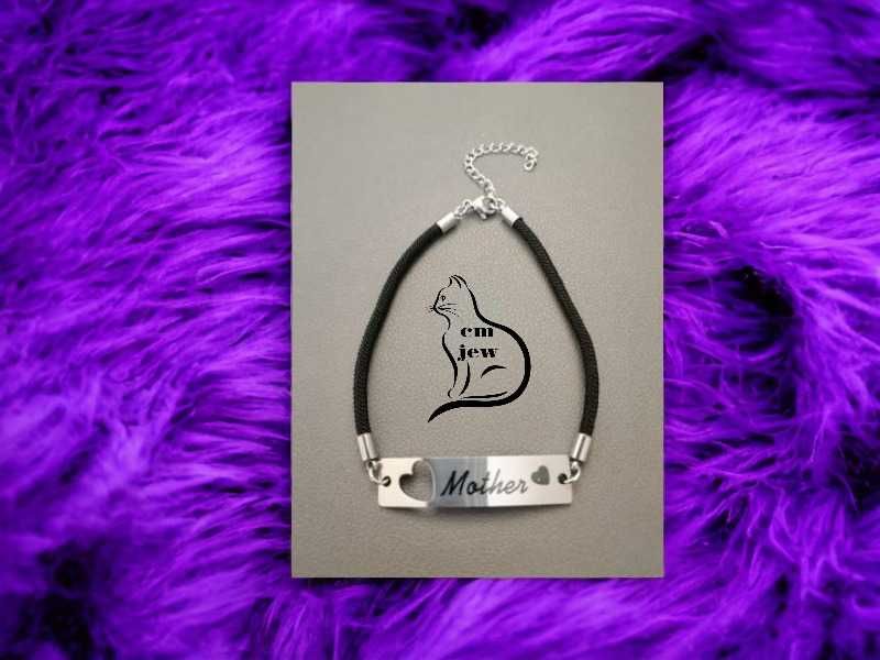 Conj 2 pulseiras preto (mãe e filha) mother/daughter - Novas