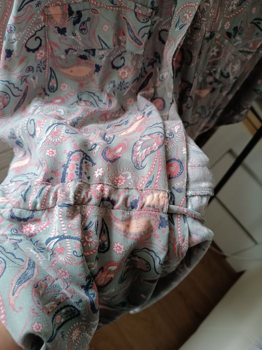 Wzorzysta luźna bluzka wiskoza 36 typu oversize