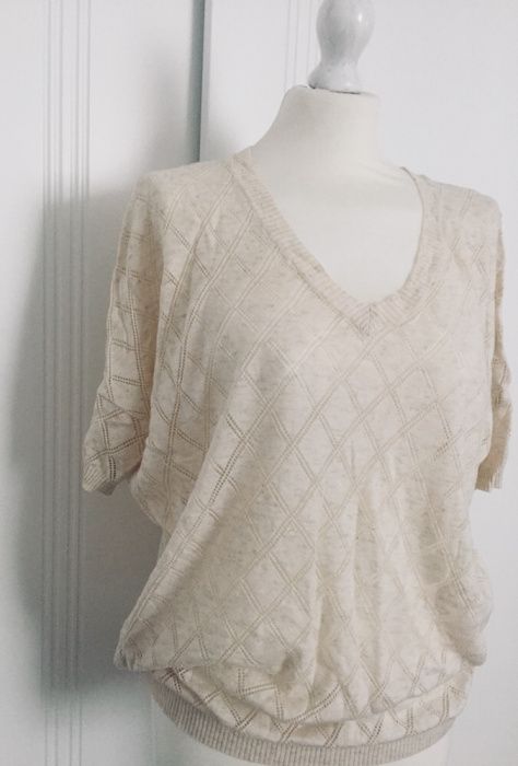 Kremowy ażurowy sweterek Mango rozmiar S