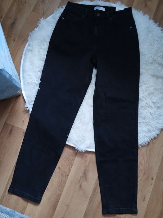 Czarne jeansy czarne M mom jeans M