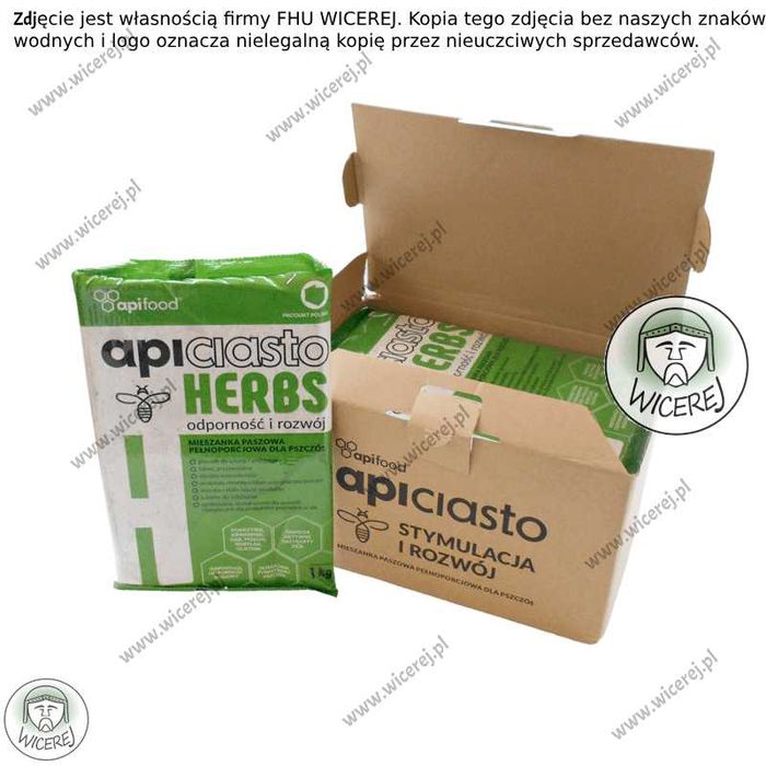 Ciasto Apifood Herbs ApiCiasto 1KG z dodatkiem ziół dla pszczół