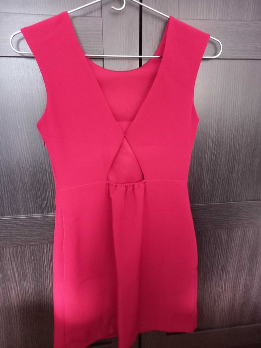 Vestido vermelho bordeaux, Zara, Tam XS