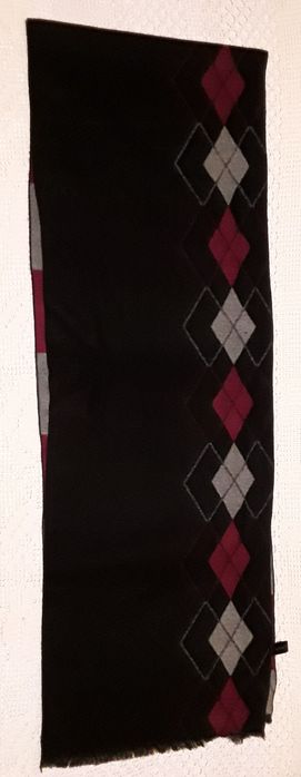 Cachecol para homem preto com grená e cinza, novo sem etiqueta