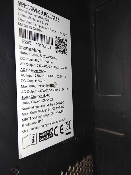 MPPT Solar Inverter MAX-7200