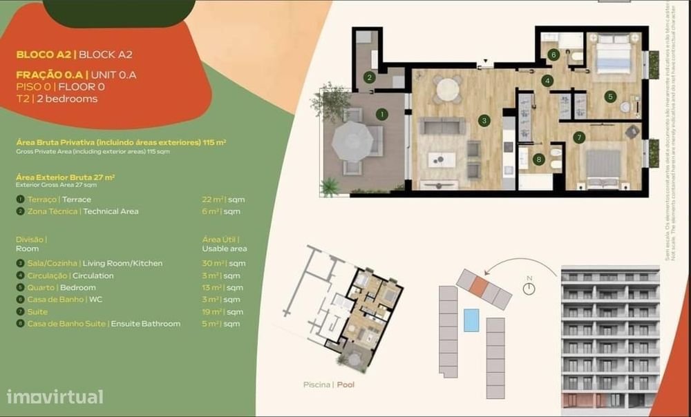 Apartamento T2 com jardim, Loures
