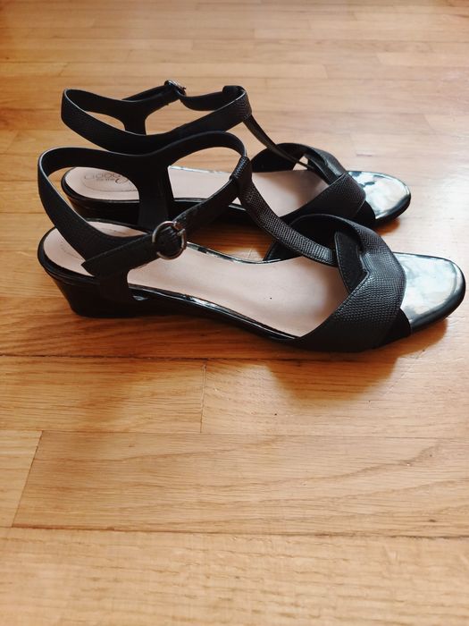 Sandały, Debenhams, 8/41, czarne, Good for the sole, wkładka 26,5 cm