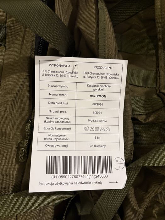 Nowy zasobnik piechoty górskiej 987B/MON