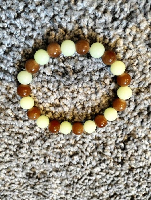 Bransoletka z kolorowych koralików 18 cm rękodzieło