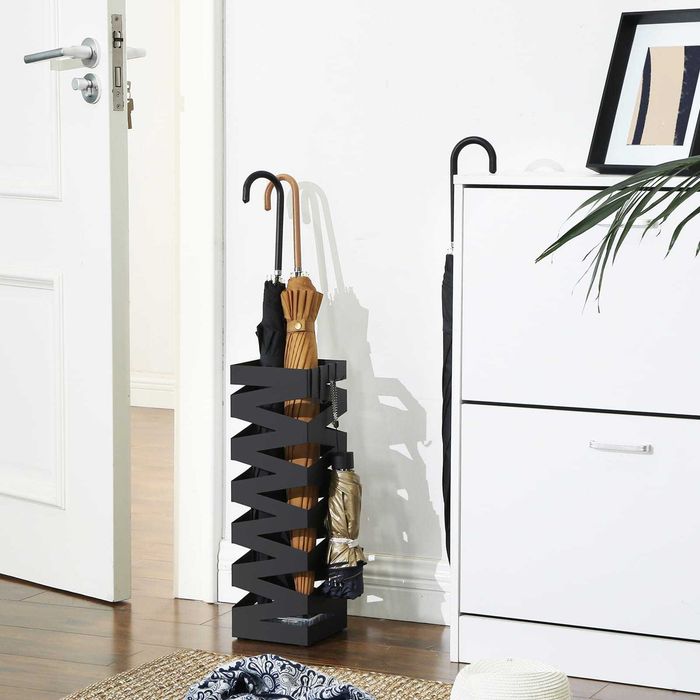Metalowy Stojak na Parasole Czarny LOFT + Ociekacz