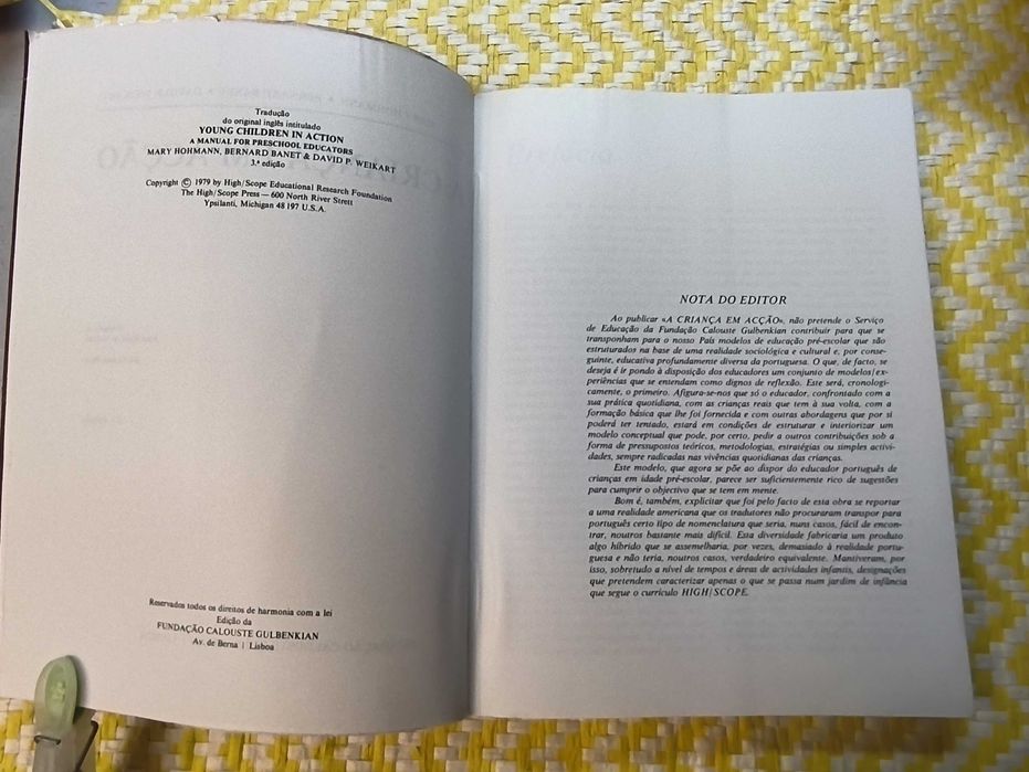 A CRIANÇA EM ACÇÃO – 
Mary Hohmann - Bernard Banet - David F. Weikart