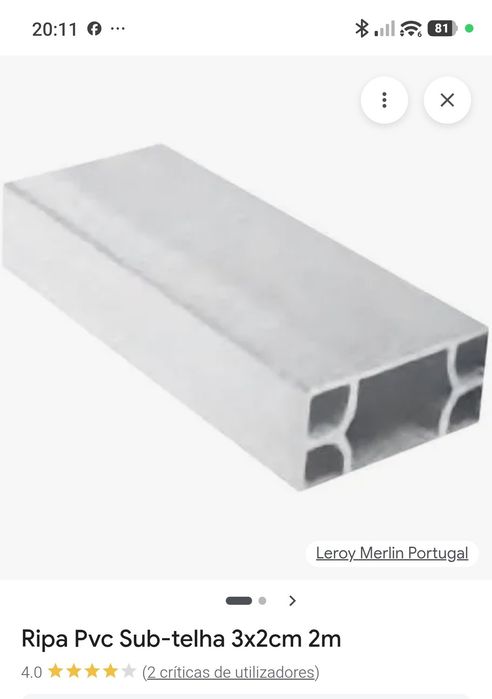 Ripas de telhado em pvc