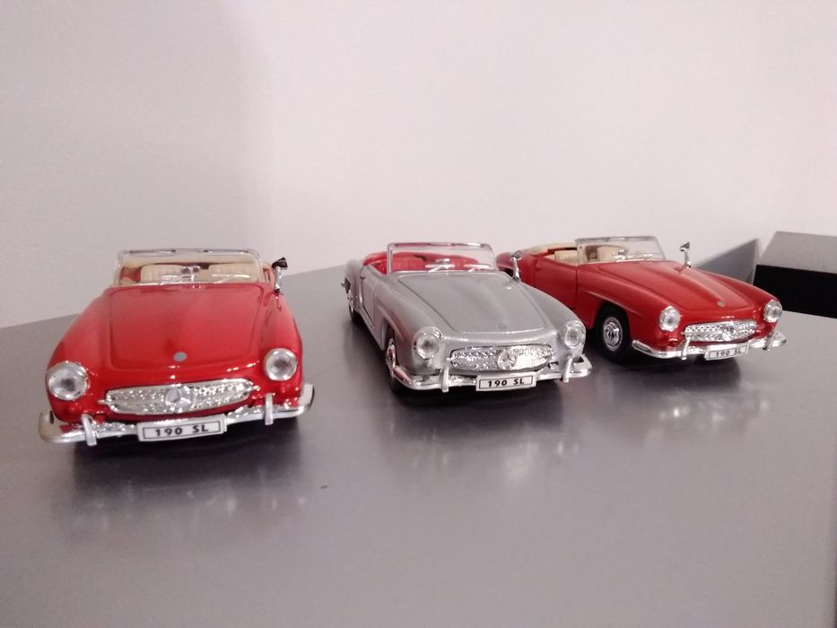 Mercedes-Benz 190 SL Kolekcjonerski 1955R. Czerwony, Szary 3 Sztuki.