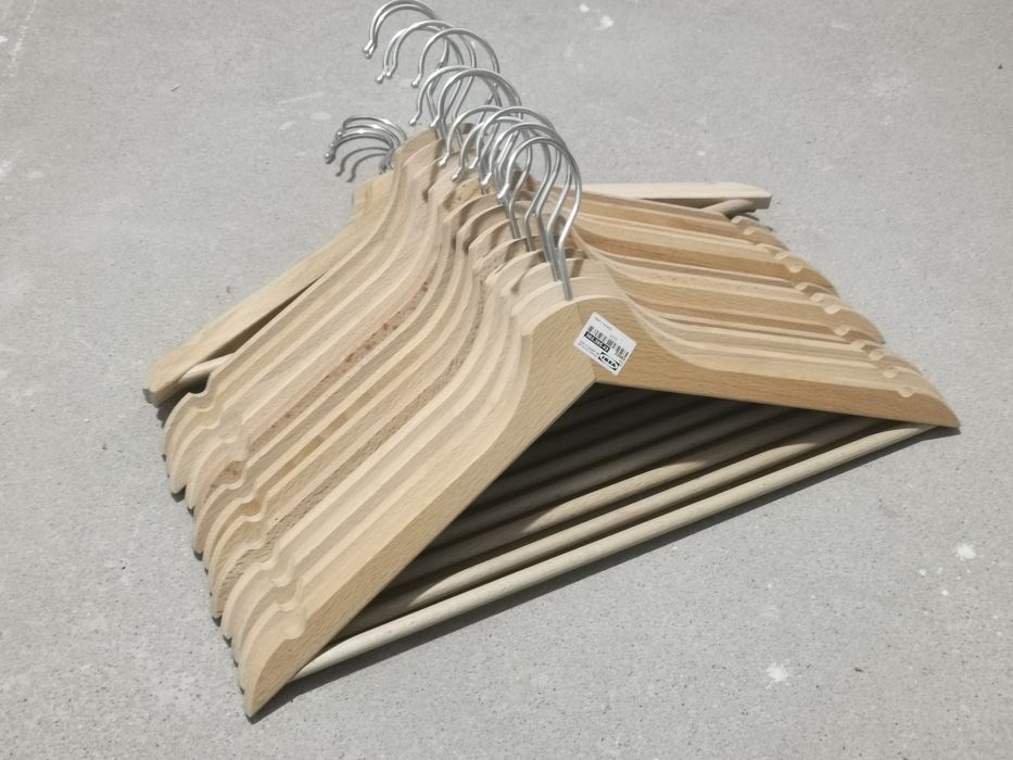 IKEA BUMERANG Wieszak naturalny 14 sztuk