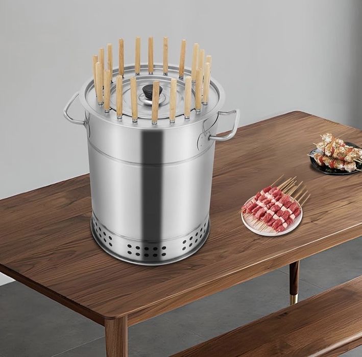 Портативний мангал-бочка з шампурами - ідеально для пікніка!