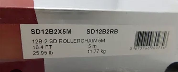 Ланцюг ,Цепь (12B-2)  RENOLD 2ПР-19,05-6400  двухрядна 1шт = 5метрів