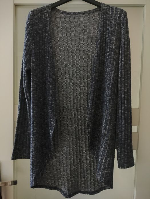 Granatowy sweter damski kardigan narzutka r.S