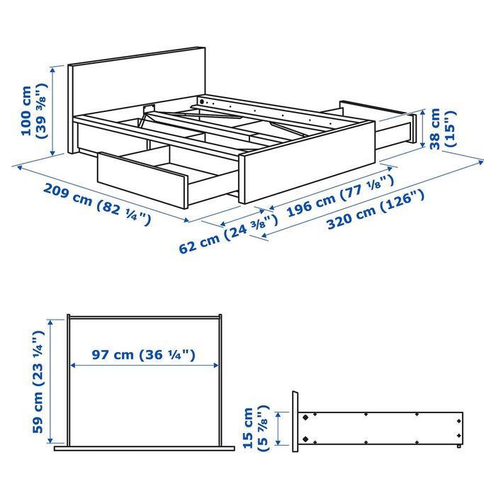 Cama MALM 180x200 cm
