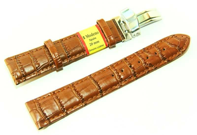 Кожаный ремешок Modeno Spain бабочка коричневый застежка серебристая